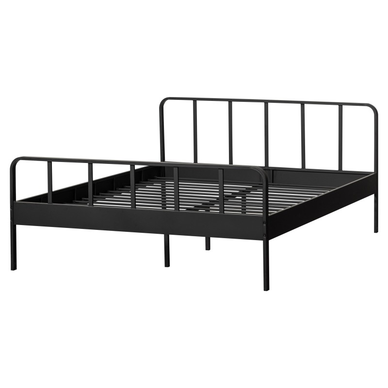 DOUBLE METAL BED BLACK 160 - BED, BED BACK